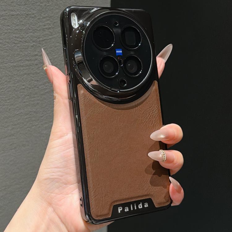 For vivo X300 Ultra Palida Electroplated Mecha-Style Vegan Leather Shockproof Phone Case