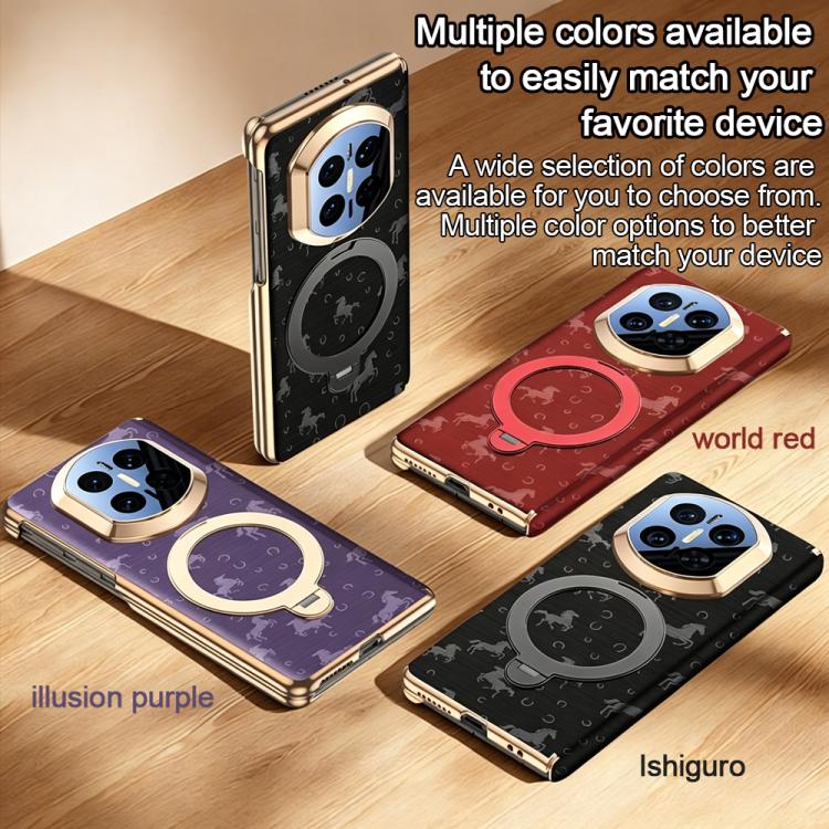 For Huawei Mate X7 Steed Pattern Magnetic Dual-axis Phone Case with Holder