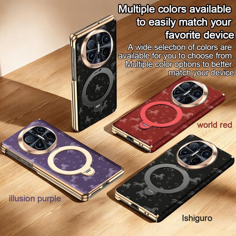 For Huawei Mate X6 Steed Pattern Magnetic Dual-axis Phone Case with Holder