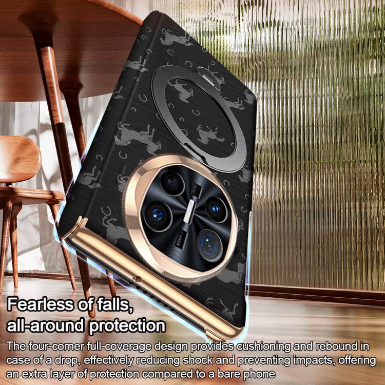 For Huawei Mate X5 Steed Pattern Magnetic Dual-axis Phone Case with Holder