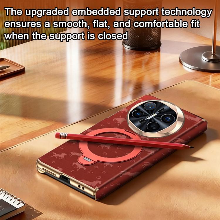 For Huawei Mate X5 Steed Pattern Magnetic Dual-axis Phone Case with Holder