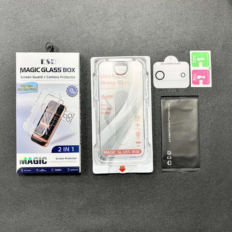 For iPhone Air 10pcs Easy Install Dust-proof Box Frosted Tempered Glass Film with Lens Film