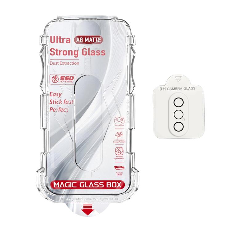 For iPhone X / XS 10pcs Easy Install Dust-proof Box Frosted Tempered Glass Film with Lens Film