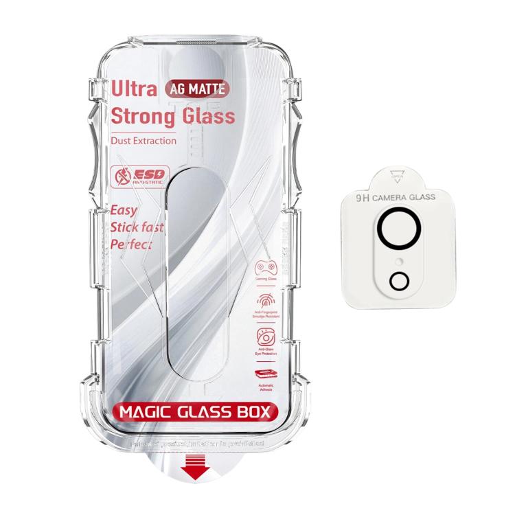 For iPhone XR 10pcs Easy Install Dust-proof Box Frosted Tempered Glass Film with Lens Film
