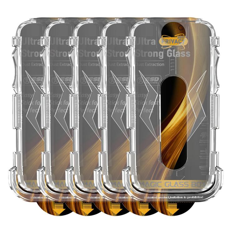 For iPhone 12 / 12 Pro 5pcs Easy Install Dust-proof Box 360 Privacy Tempered Glass Film