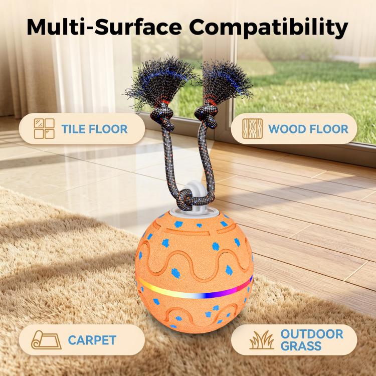 O21 Smart Automatic Pet Toy Ball Dog Training with Light & Sound & Rope