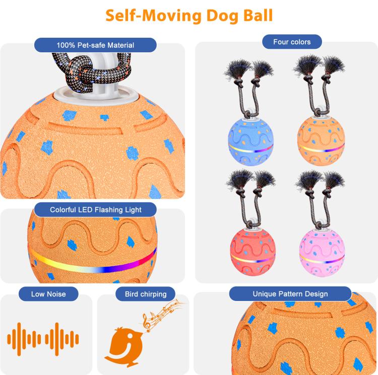 O21 Smart Automatic Pet Toy Ball Dog Training with Light & Sound & Rope