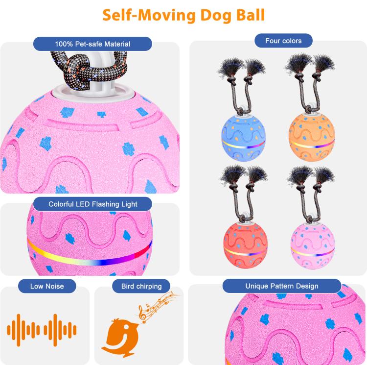 O21 Smart Automatic Pet Toy Ball Dog Training with Light & Sound & Rope