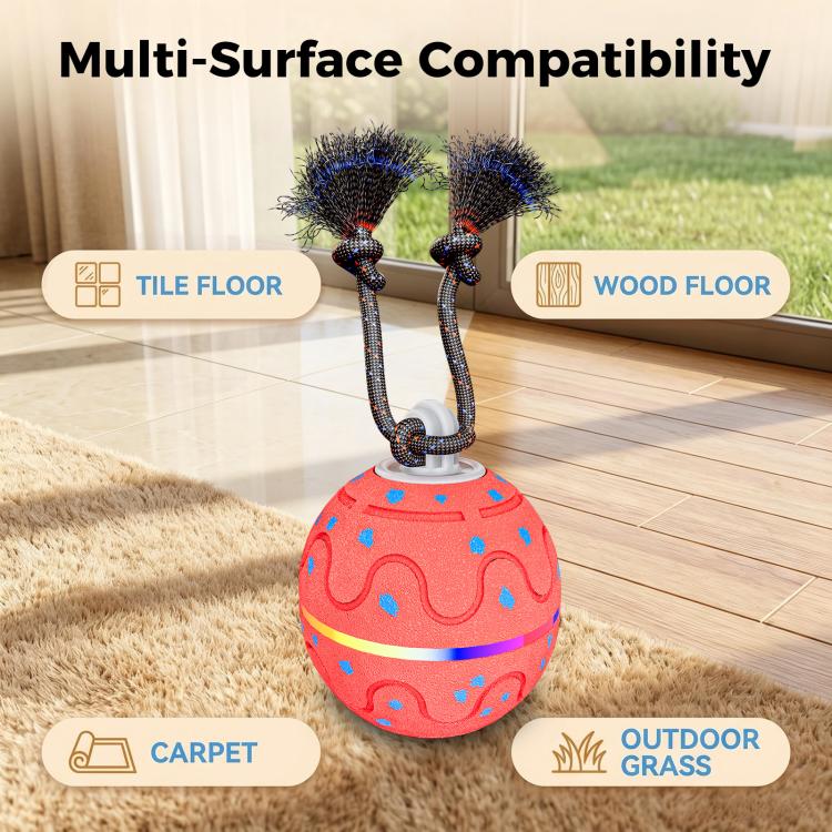 O21 Smart Automatic Pet Toy Ball Dog Training with Light & Sound & Rope