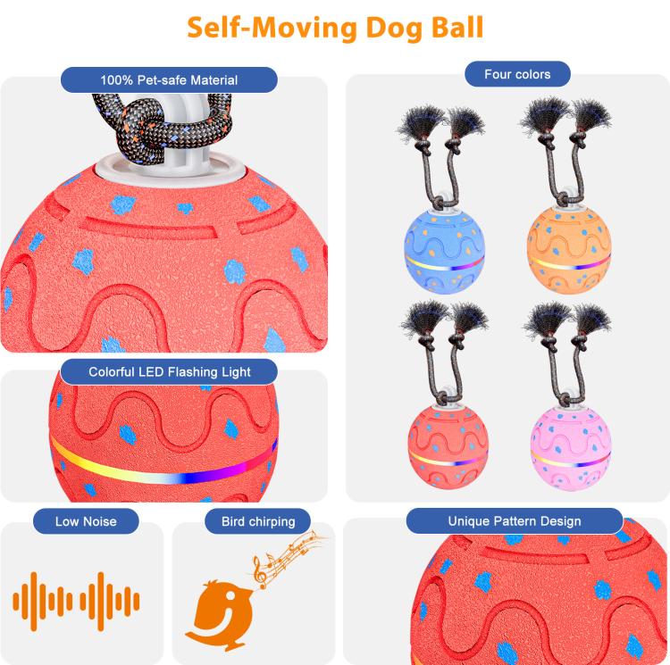 O21 Smart Automatic Pet Toy Ball Dog Training with Light & Sound & Rope