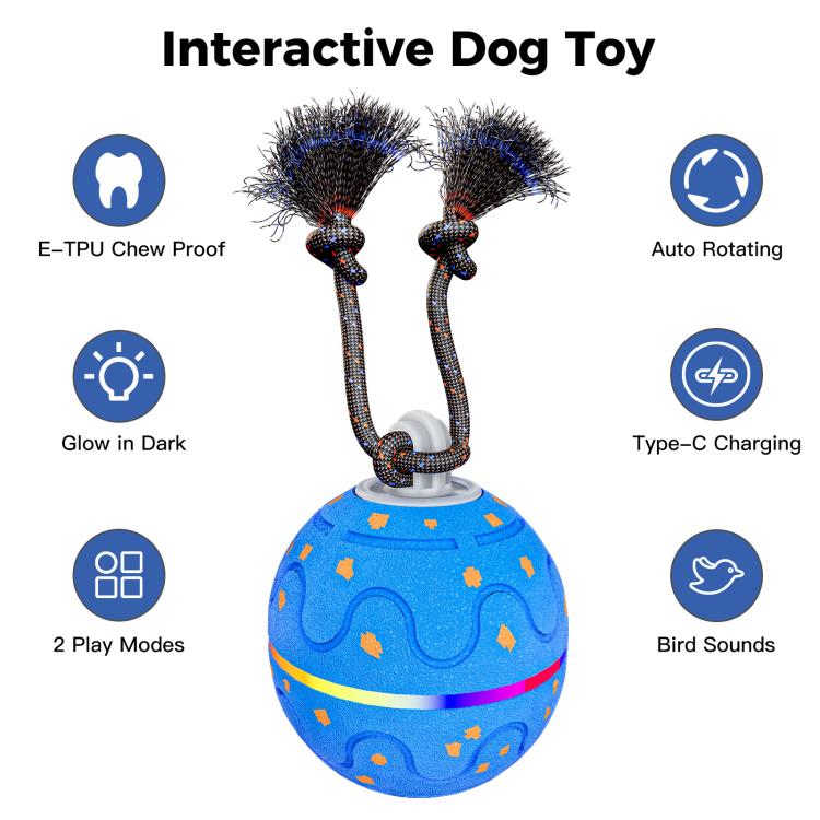 O21 Smart Automatic Pet Toy Ball Dog Training with Light & Sound & Rope