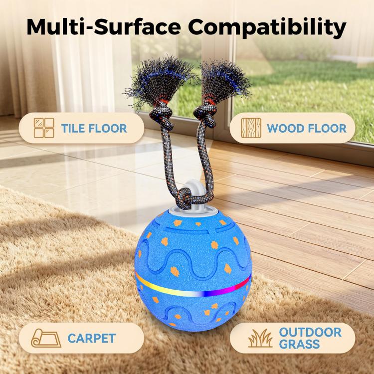 O21 Smart Automatic Pet Toy Ball Dog Training with Light & Sound & Rope