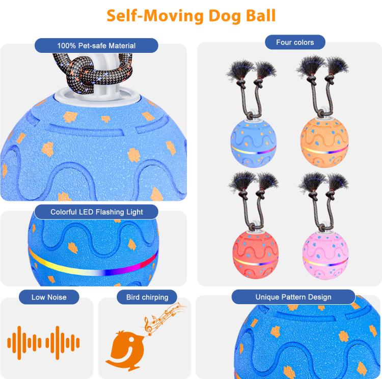 O21 Smart Automatic Pet Toy Ball Dog Training with Light & Sound & Rope