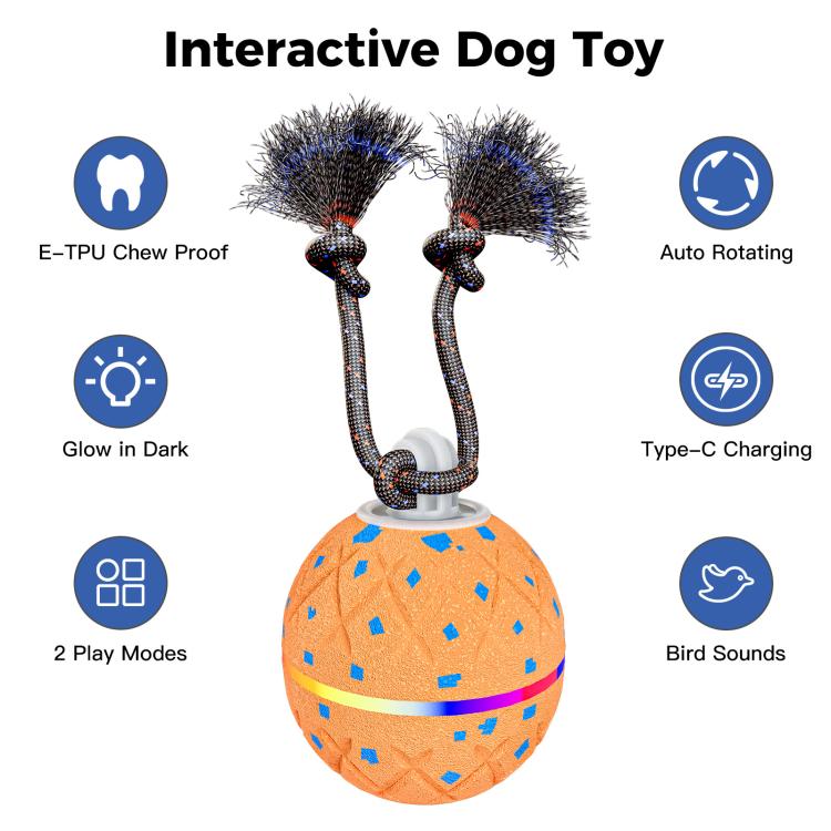 O22 Smart Automatic Pet Toy Ball Dog Training with Light & Sound & Rope