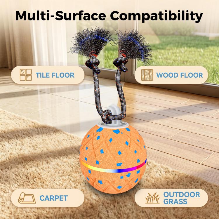 O22 Smart Automatic Pet Toy Ball Dog Training with Light & Sound & Rope