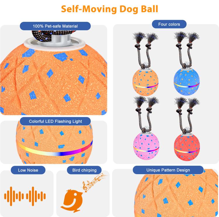 O22 Smart Automatic Pet Toy Ball Dog Training with Light & Sound & Rope