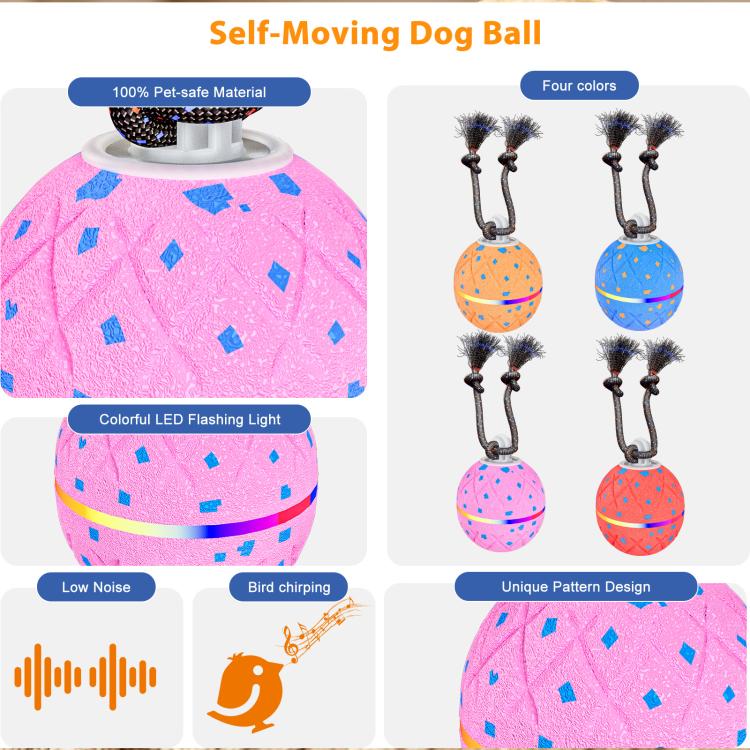 O22 Smart Automatic Pet Toy Ball Dog Training with Light & Sound & Rope