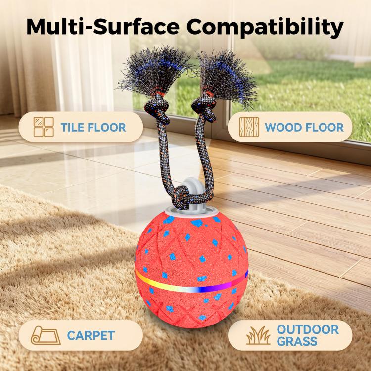 O22 Smart Automatic Pet Toy Ball Dog Training with Light & Sound & Rope