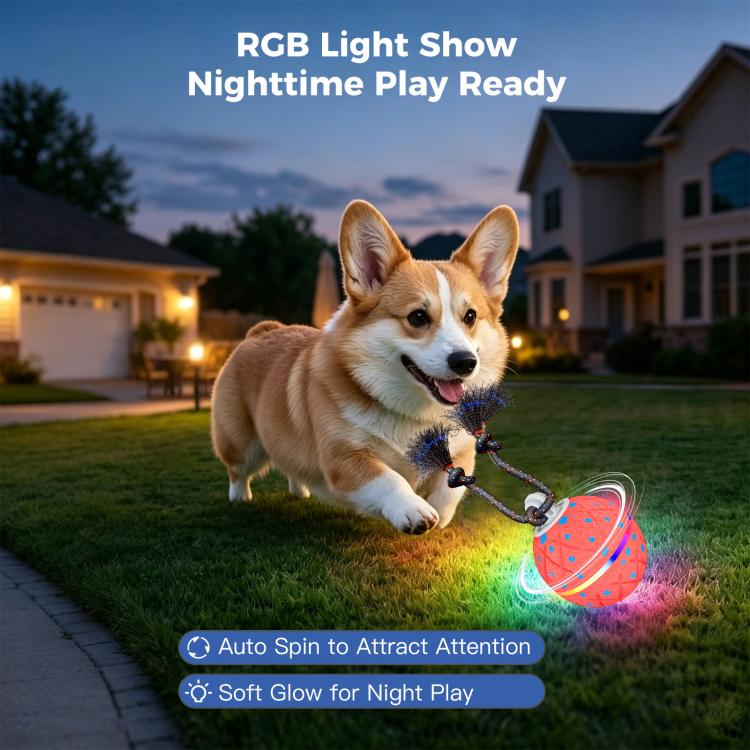 O22 Smart Automatic Pet Toy Ball Dog Training with Light & Sound & Rope