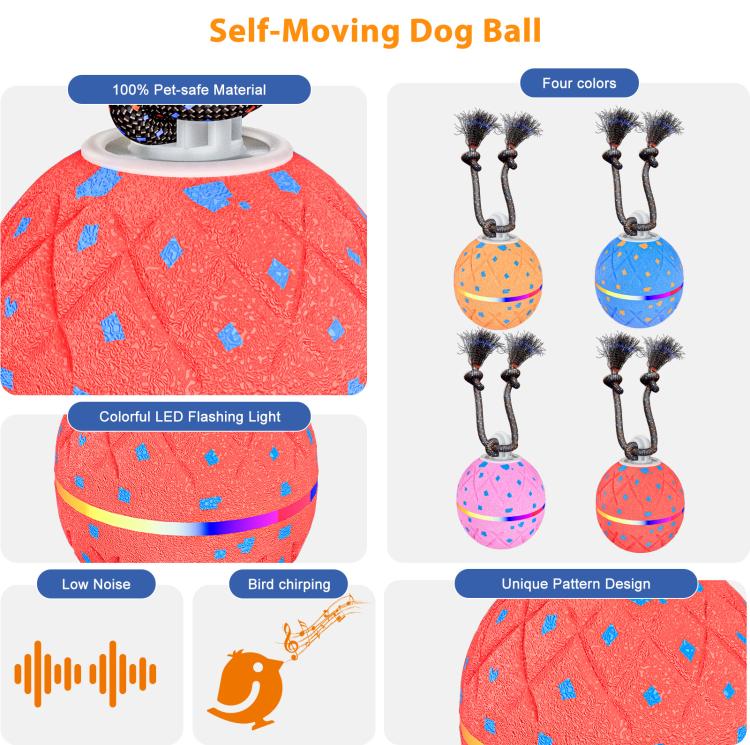 O22 Smart Automatic Pet Toy Ball Dog Training with Light & Sound & Rope