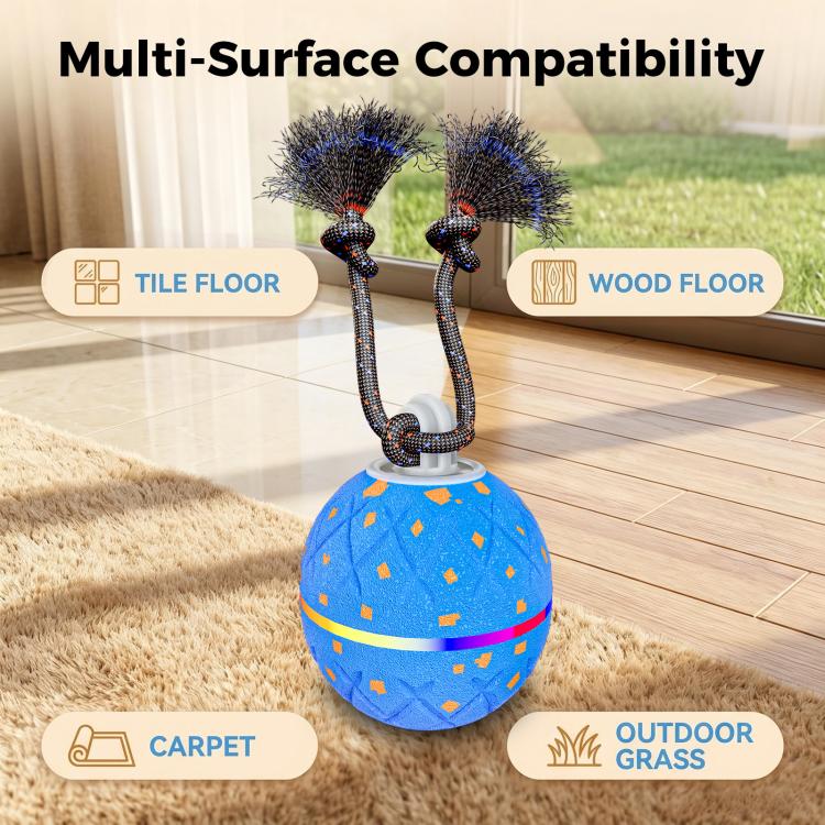 O22 Smart Automatic Pet Toy Ball Dog Training with Light & Sound & Rope