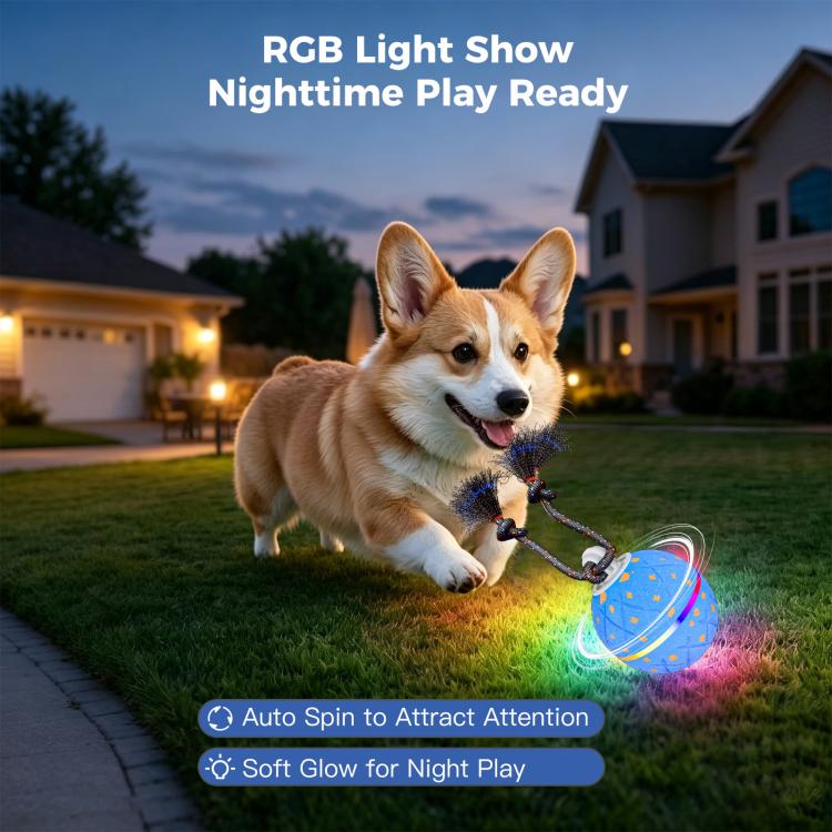 O22 Smart Automatic Pet Toy Ball Dog Training with Light & Sound & Rope