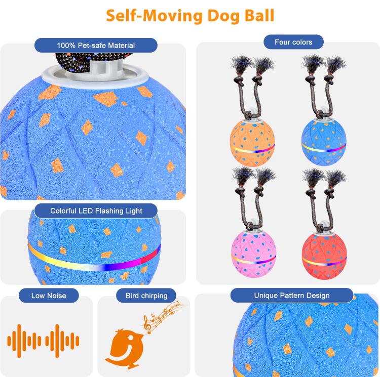 O22 Smart Automatic Pet Toy Ball Dog Training with Light & Sound & Rope