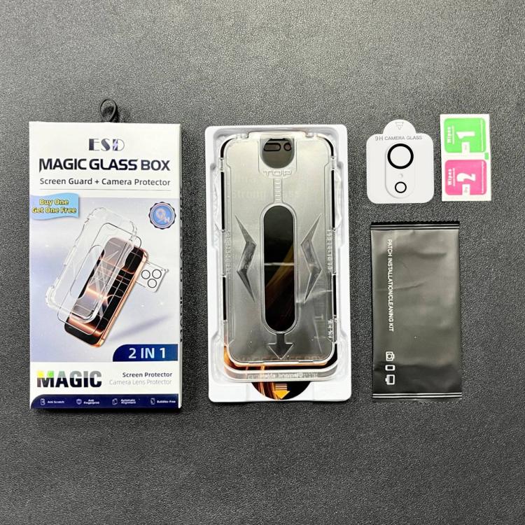 For iPhone XR 5pcs Easy Install Dust-proof Box 360 Privacy Tempered Glass Film with Lens Film