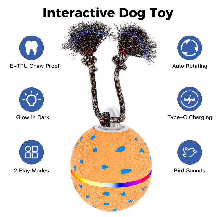 O23 Smart Automatic Pet Toy Ball Dog Training with Light & Sound & Rope