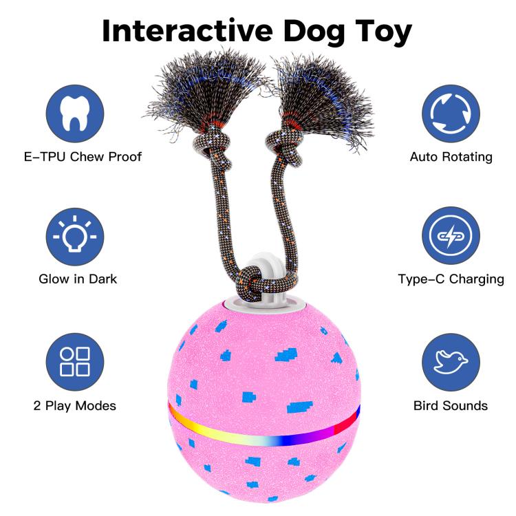 O23 Smart Automatic Pet Toy Ball Dog Training with Light & Sound & Rope