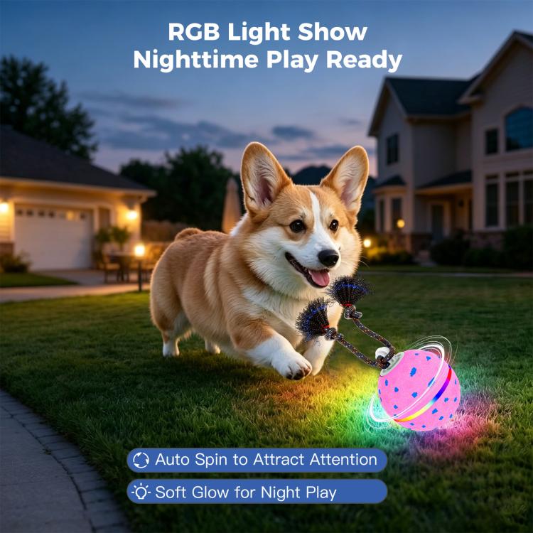 O23 Smart Automatic Pet Toy Ball Dog Training with Light & Sound & Rope