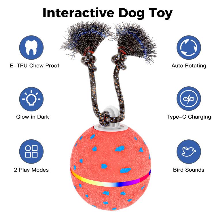 O23 Smart Automatic Pet Toy Ball Dog Training with Light & Sound & Rope