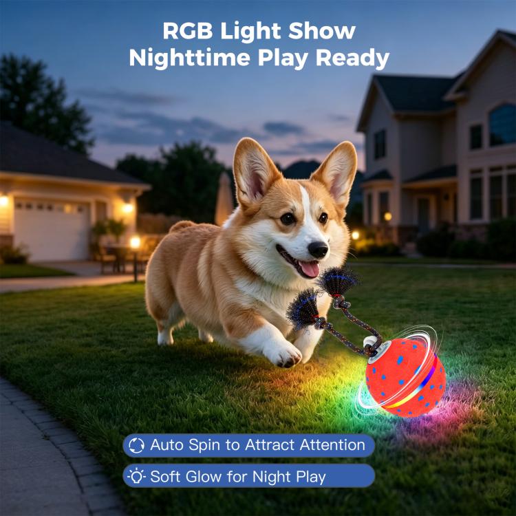 O23 Smart Automatic Pet Toy Ball Dog Training with Light & Sound & Rope