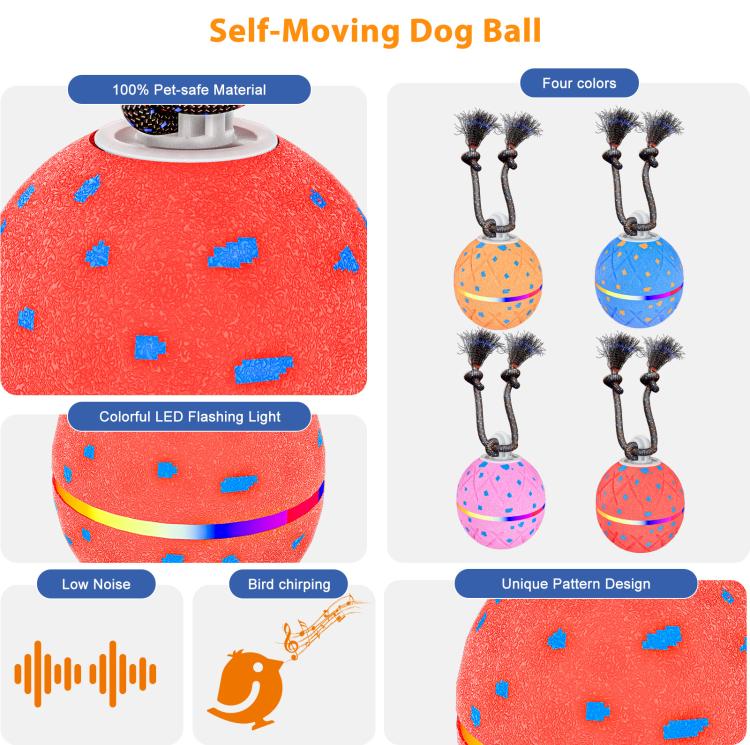 O23 Smart Automatic Pet Toy Ball Dog Training with Light & Sound & Rope