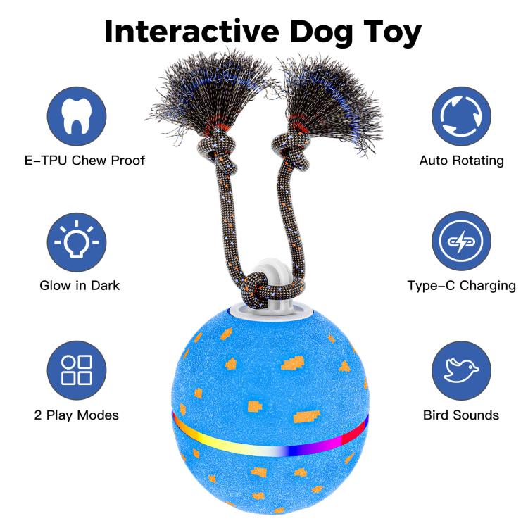O23 Smart Automatic Pet Toy Ball Dog Training with Light & Sound & Rope
