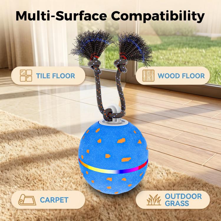 O23 Smart Automatic Pet Toy Ball Dog Training with Light & Sound & Rope