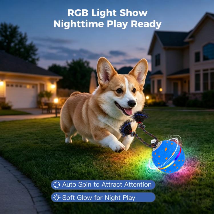 O23 Smart Automatic Pet Toy Ball Dog Training with Light & Sound & Rope