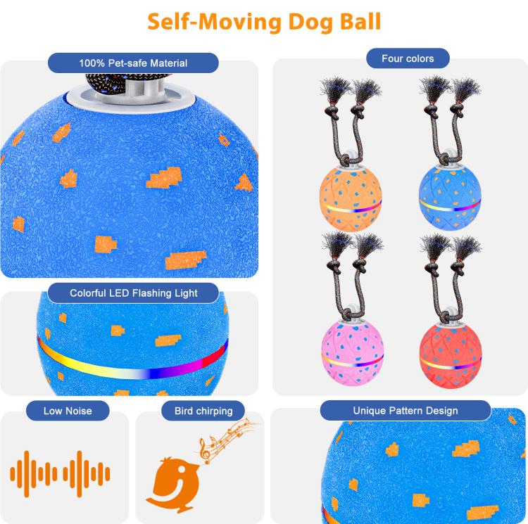 O23 Smart Automatic Pet Toy Ball Dog Training with Light & Sound & Rope