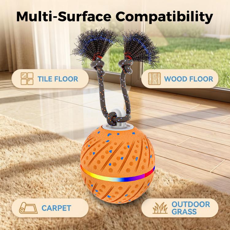 O24 Smart Automatic Pet Toy Ball Dog Training with Light & Sound & Rope
