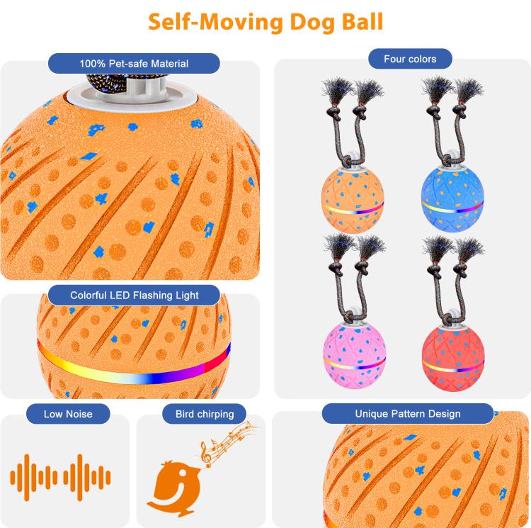 O24 Smart Automatic Pet Toy Ball Dog Training with Light & Sound & Rope
