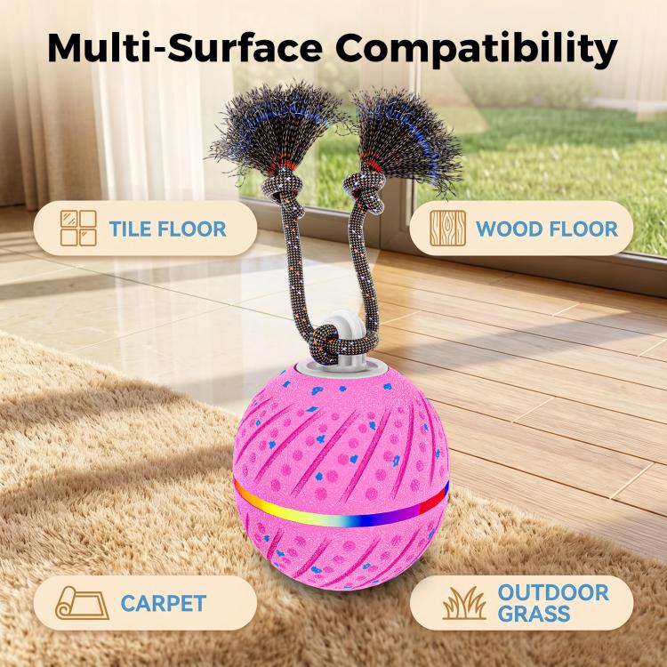 O24 Smart Automatic Pet Toy Ball Dog Training with Light & Sound & Rope