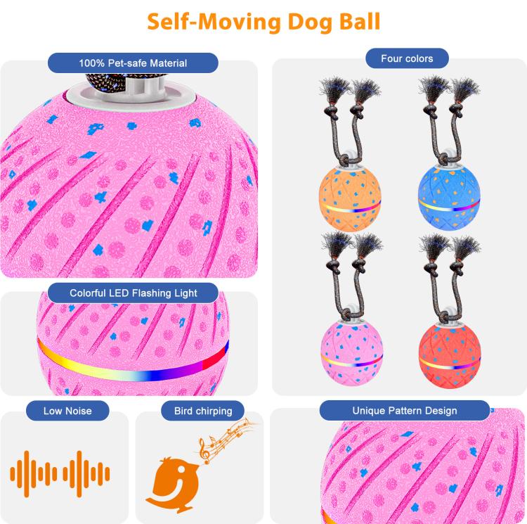 O24 Smart Automatic Pet Toy Ball Dog Training with Light & Sound & Rope