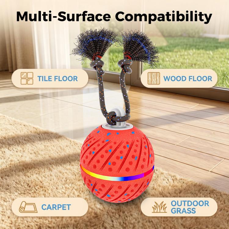 O24 Smart Automatic Pet Toy Ball Dog Training with Light & Sound & Rope