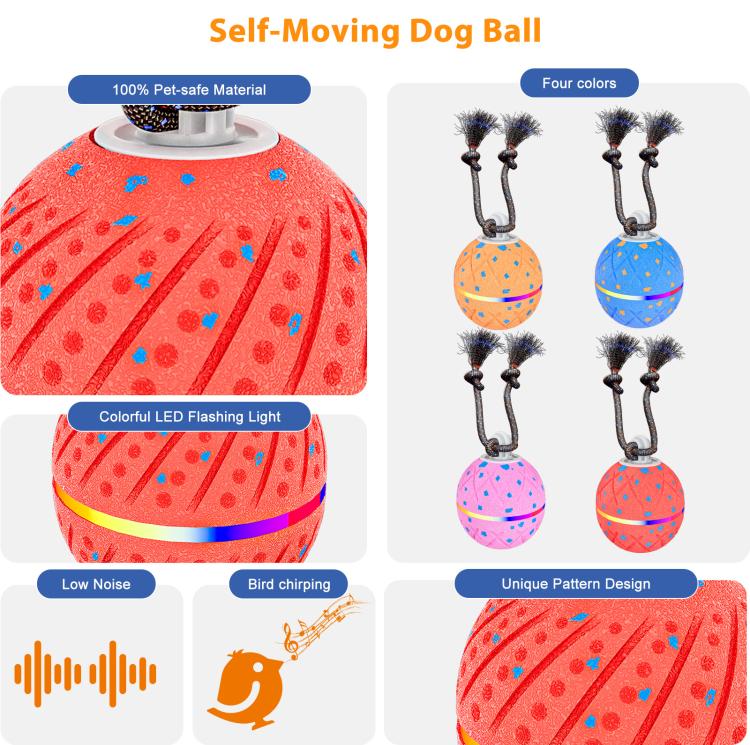 O24 Smart Automatic Pet Toy Ball Dog Training with Light & Sound & Rope
