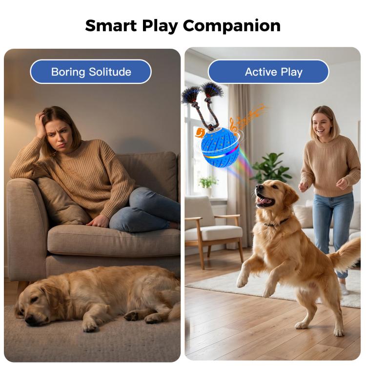 O24 Smart Automatic Pet Toy Ball Dog Training with Light & Sound & Rope