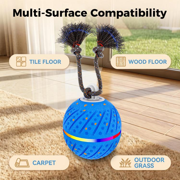 O24 Smart Automatic Pet Toy Ball Dog Training with Light & Sound & Rope