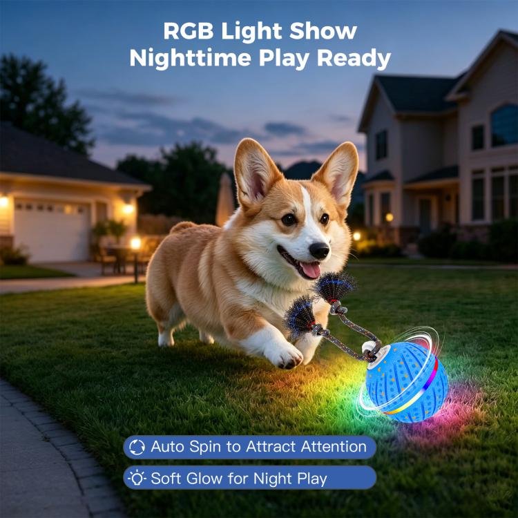 O24 Smart Automatic Pet Toy Ball Dog Training with Light & Sound & Rope