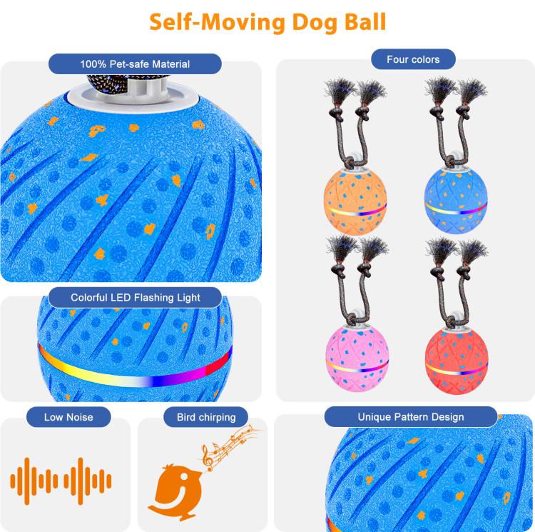 O24 Smart Automatic Pet Toy Ball Dog Training with Light & Sound & Rope