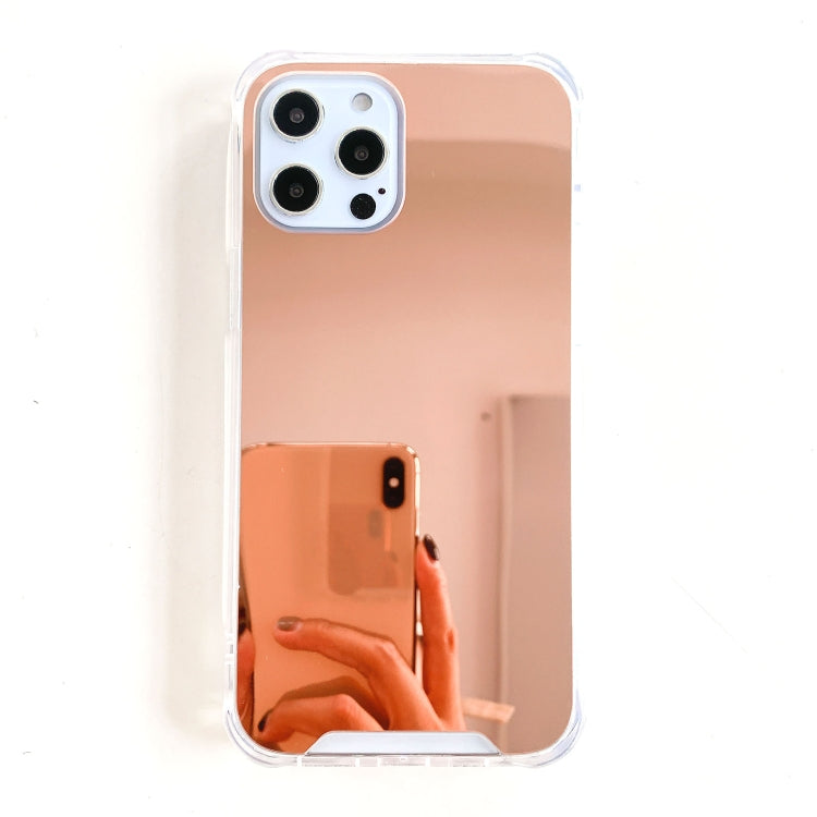 For iPhone 12 Pro Max TPU + Acrylic Four Drop Luxury Plating Mirror Phone Case Cover