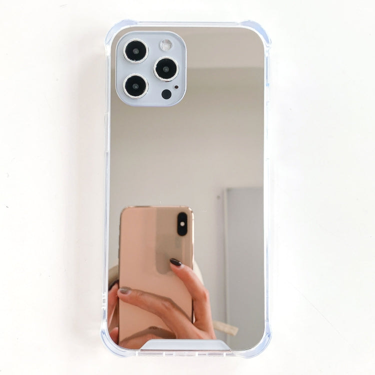 For iPhone 12 Pro Max TPU + Acrylic Four Drop Luxury Plating Mirror Phone Case Cover